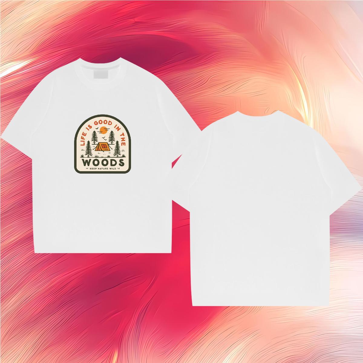 Factory Direct Man T Shirts 100% Cotton 230g tree High Street Hip Hop Clothings Breathable Crew Neck Soft Couples T Shirts White Plus Size