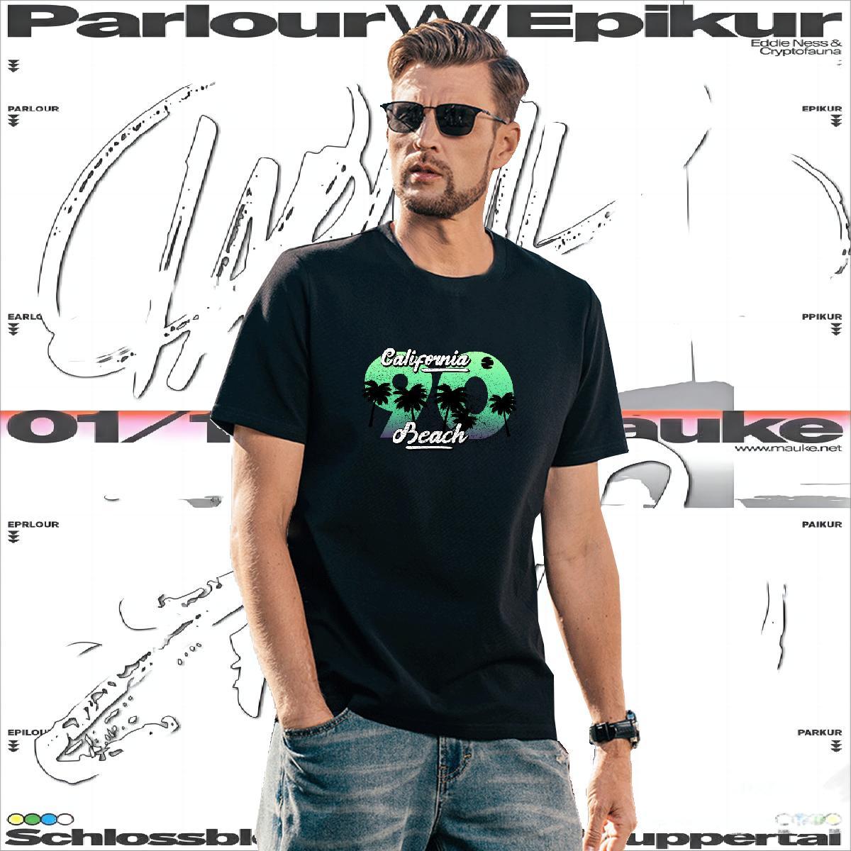 T Shirt For Man 230g Cotton tree Casual Daily Wear Crew Neck Breathable Asian Size Men Tees Customized Loose Fit Tshirts