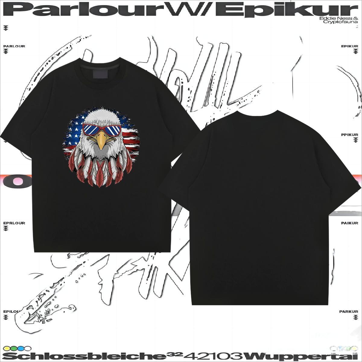 DIY Mens T Shirts 230g 100% Cotton eagle Street Wear Tees Shirts Breathable Soft Designer Men Tshirts Custom Print Oversized