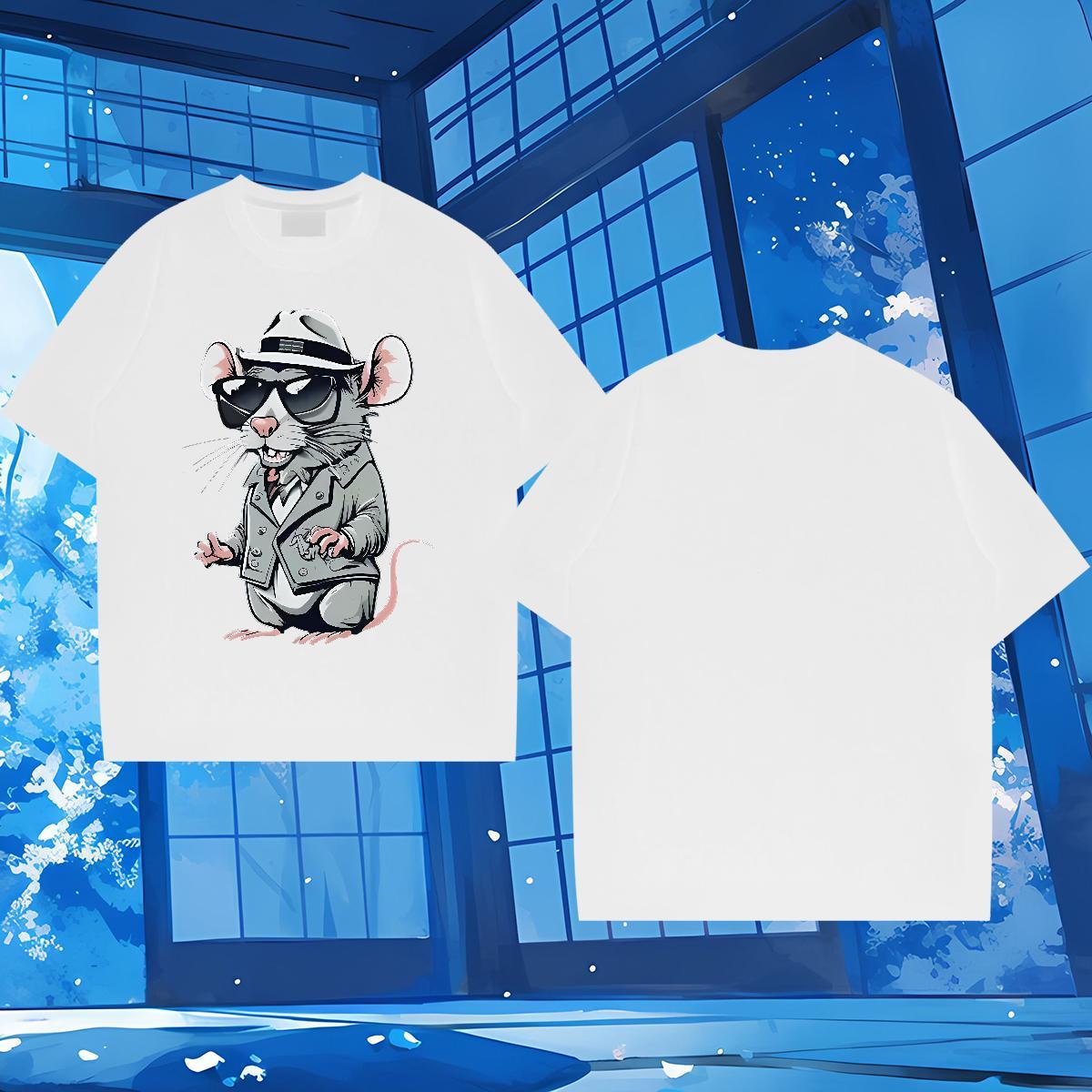 Free Shipping T-Shirts for Men 230g Cotton mouse Street Tops Shirt Breathable Short Sleeve Comfortable Couples T Shirts DIY