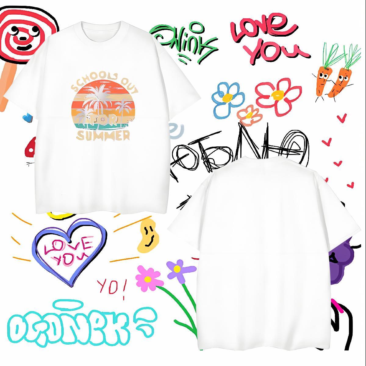 Designer Mens T Shirts 100% Cotton 230g beach Street Casual Clothes Round Neck Short Sleeve Classic Men Tees Customized Print