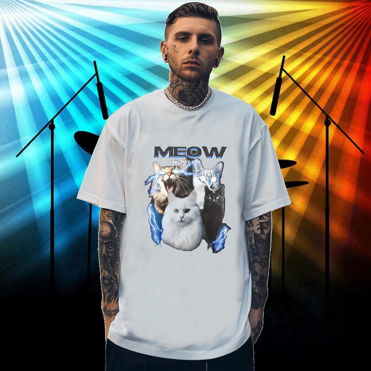 Factory Direct Mens T Shirts 230g 100% Cotton cat Hip Hop Street Tshirts Crew Neck Breathable TOP Quality Men Tees Custom Printing