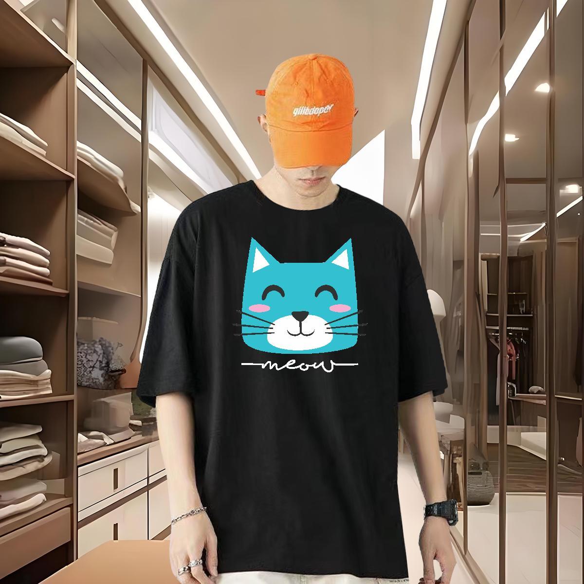 Custom T Shirts Men 230g 100% Cotton cute Casual Tees Shirts Pure Cotton Designer Men Tshirts Floral Print
