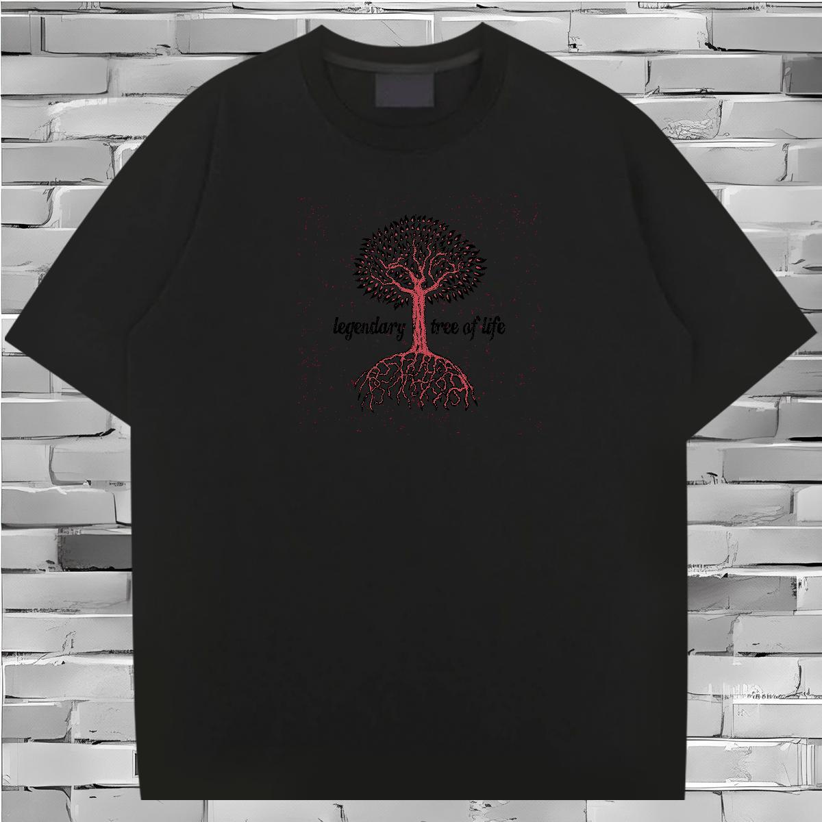 Fashion T Shirts Men 100% Cotton 230g tree Sports Casual Tops Shirt Short Sleeve Soft Unisex Men Tops Tees Customized