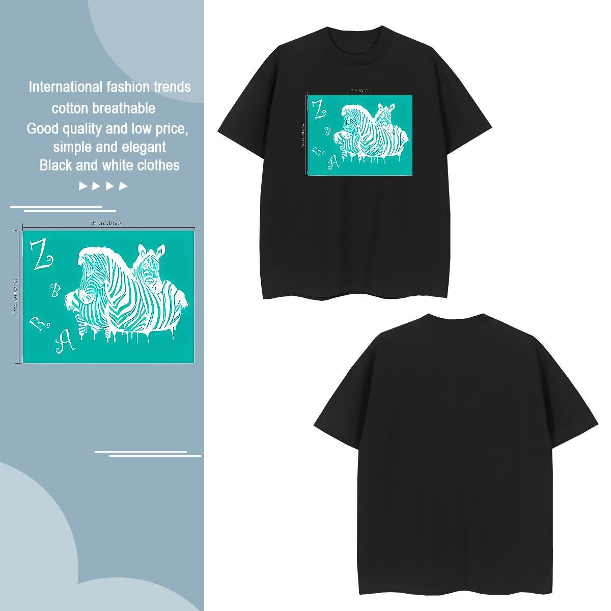 Men T Shirts 230g Cotton horse Daily Wear O Neck Short Sleeves Asian Size Men Tshirts DIY Classic Clothings