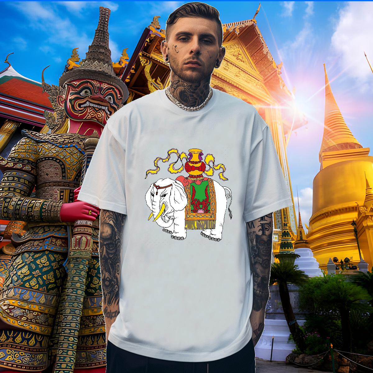 Wholesale Men Tees 230g Cotton elephant Man T Shirts Sports Casual Short Sleeve Soft DIY Printed 2024 Designer Tops Tees