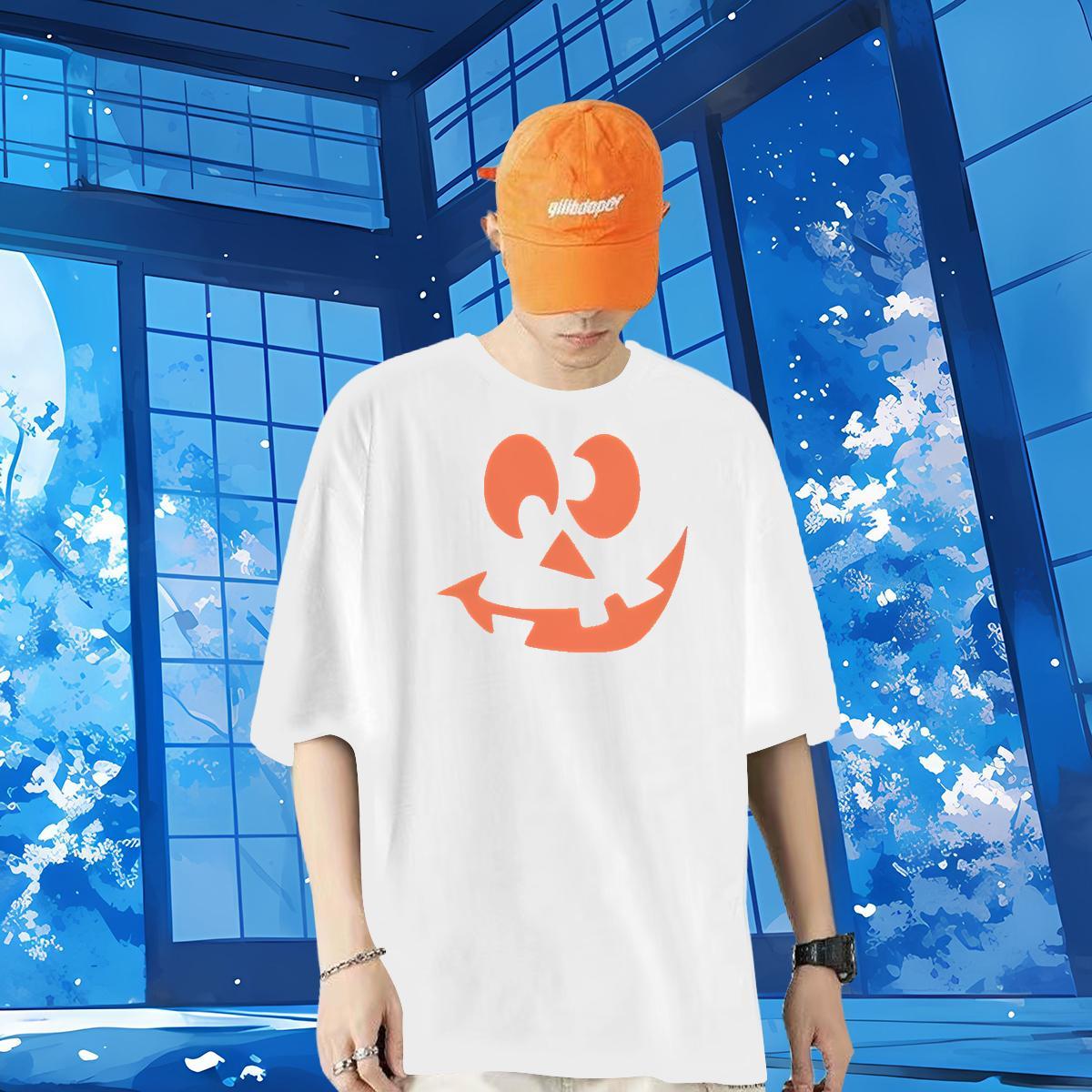 Fashion Men T Shirts 100% Cotton 230g pumpkin Hip Hop Tops Breathable Short Sleeve Soft Men Clothes T-Shirt Customized