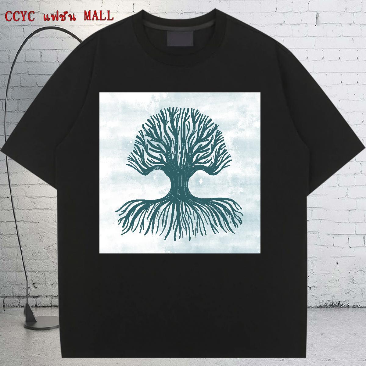 Female Womens T Shirts Breathable Short Sleeve Lady T shirt Custom Cartoon tree Outdoor 230g 100% Cotton 2024 Designer Tees