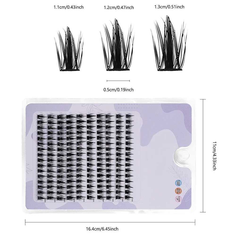 Personal eyelash 160 clusters soft ribbon segmented fake bundle eyelash DIY personal eyelash extension W240803