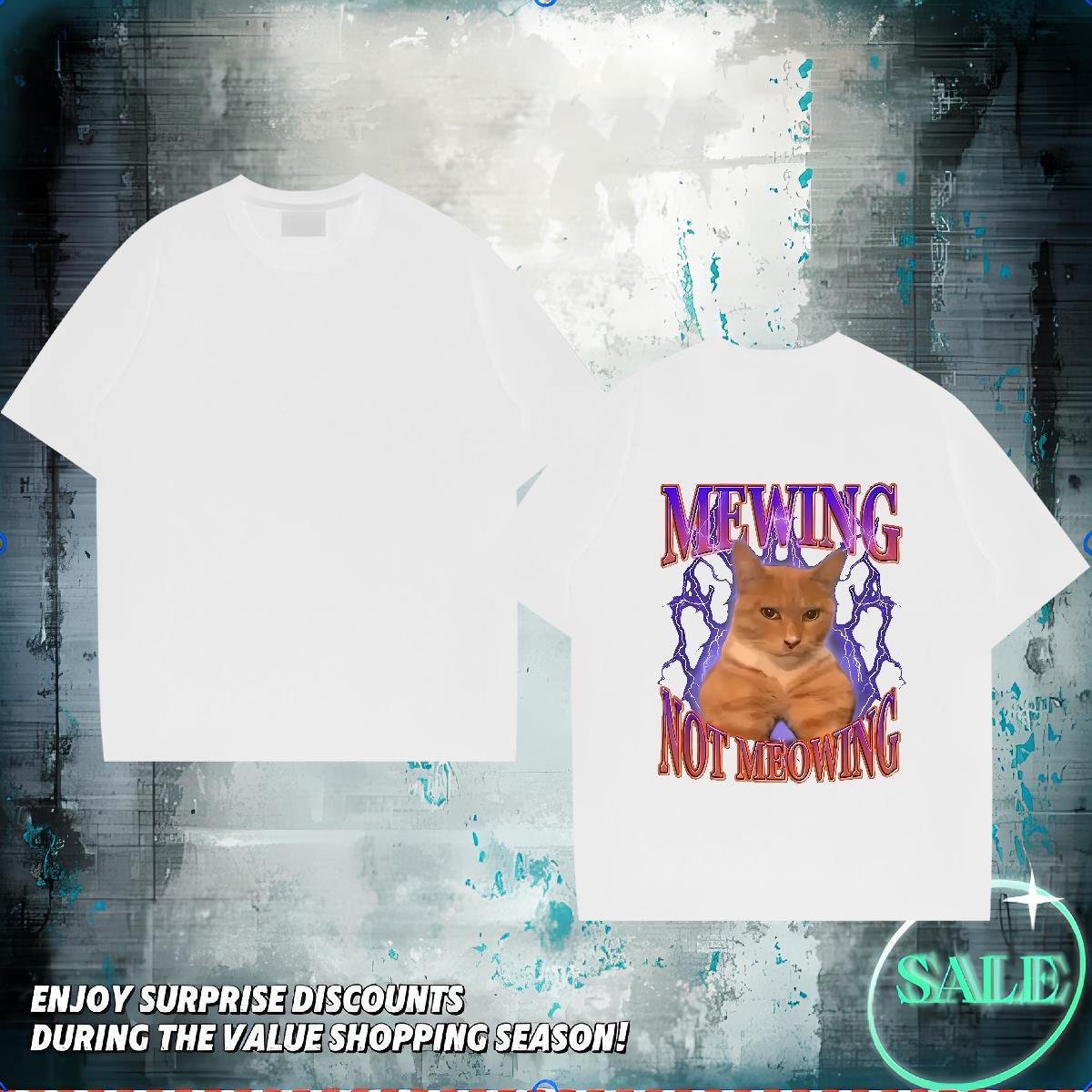 DIY Man T Shirts 230g 100% Cotton cat Casual Wear Breathable Soft Brand Tshirts Custom Print Plus Size