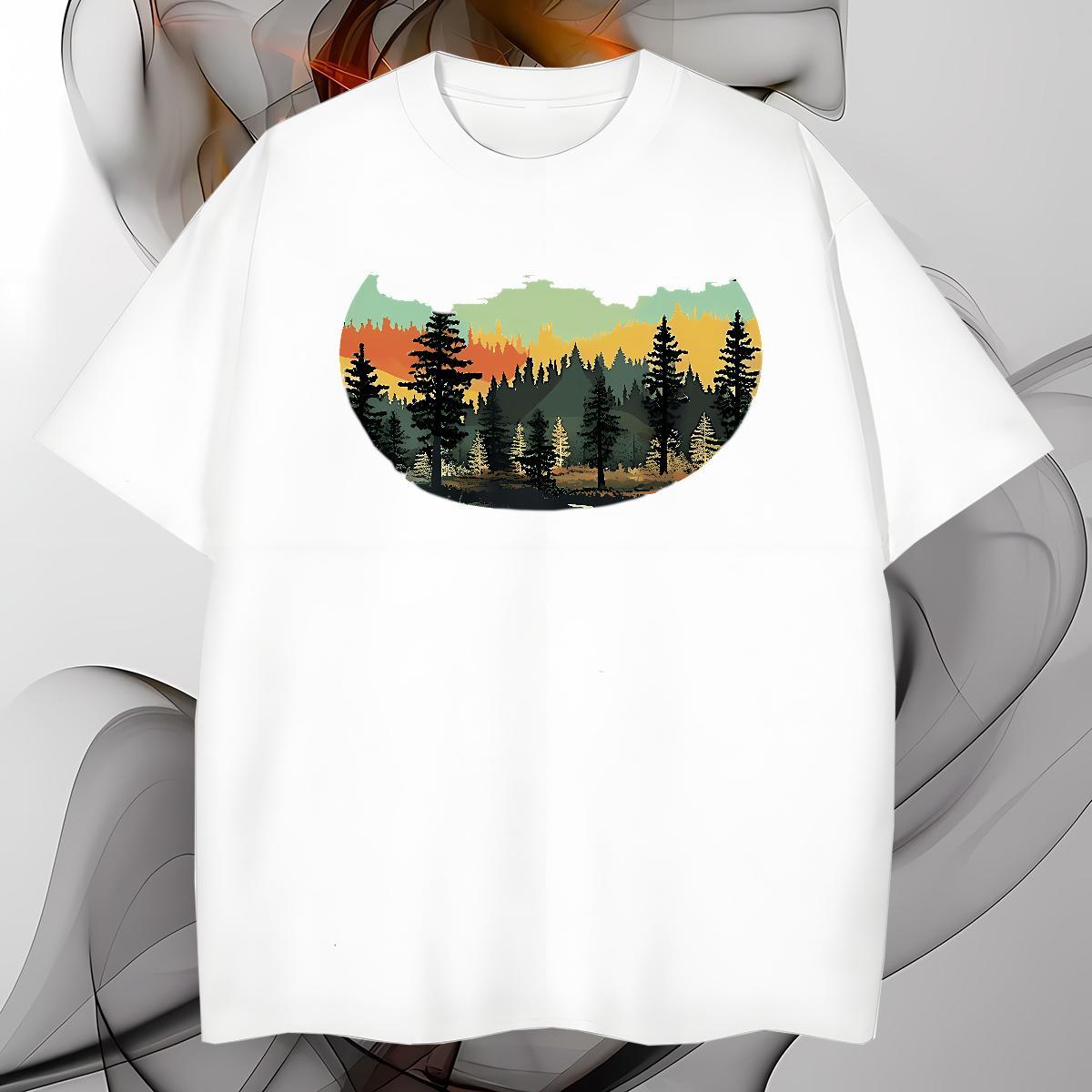 T Shirts Men 230g Cotton tree Anime Printing Street O Neck Short Sleeves DIY Printed Men Clothes T-Shirt Customized TOP Quality Clothings