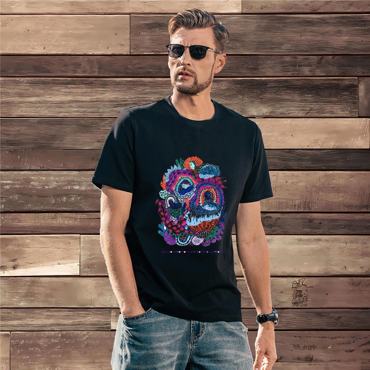 High Quality Tshirts 230g 100% Cotton flower Men T Shirts Daily Outfit Breathable Short Sleeve Oversized 3XL 4XL New Tops Tees