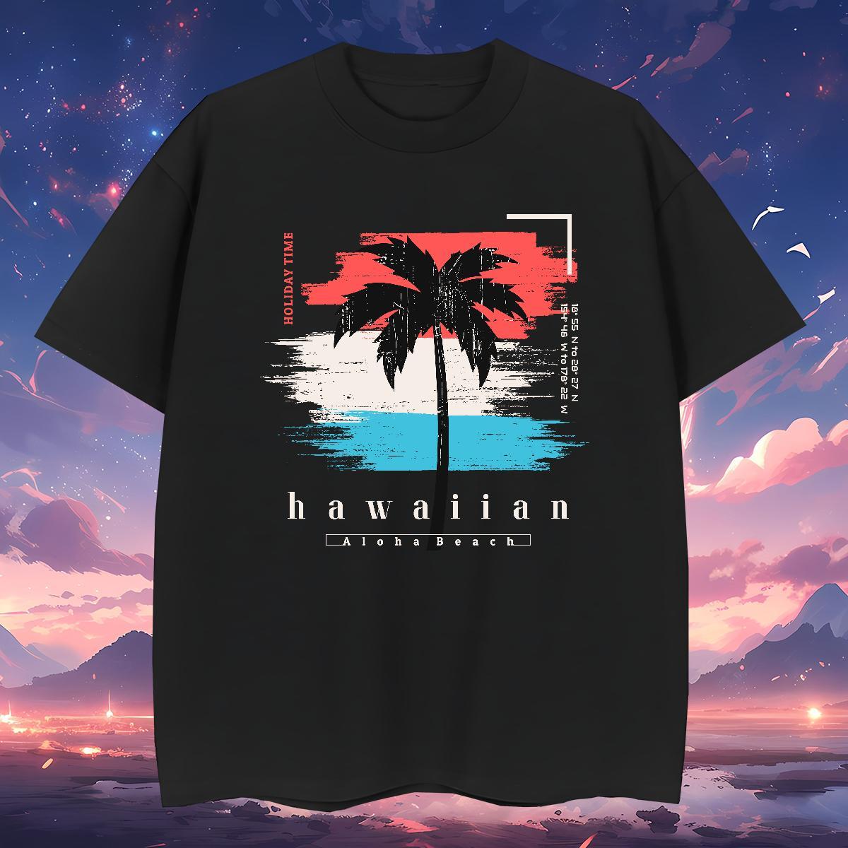 New Designer Man T Shirts 100% Cotton 230g tree Street wear Hip Hop Tshirts Breathable Crew Neck Loose Men Tshirts Customized
