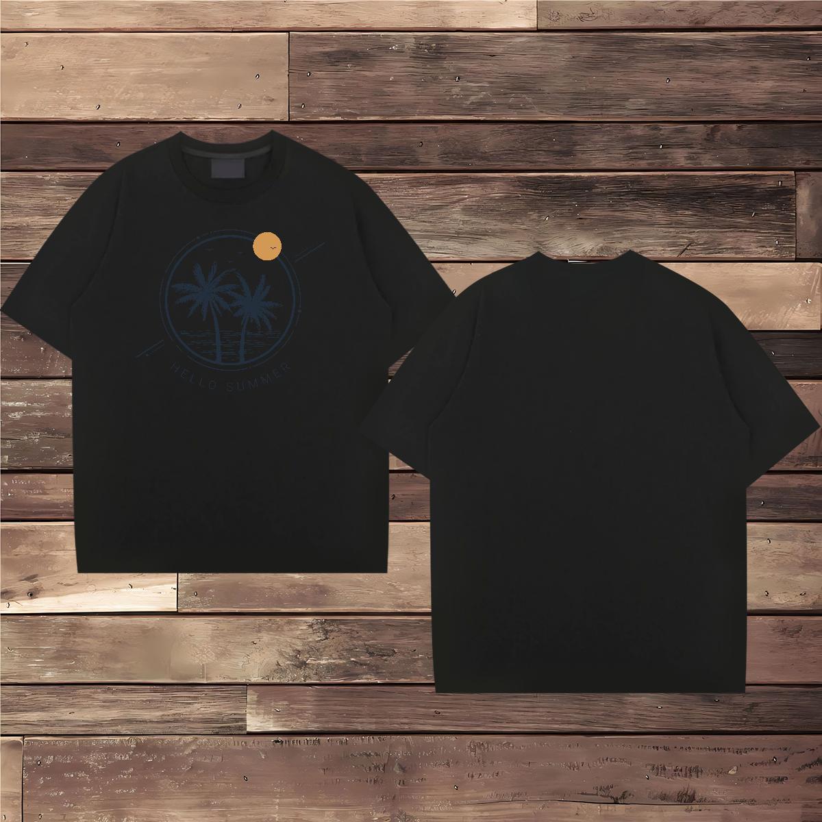 Custom T Shirt For Man 230g Cotton sea Street Casual Top Tees Pure Cotton Loose Men Tshirts DIY