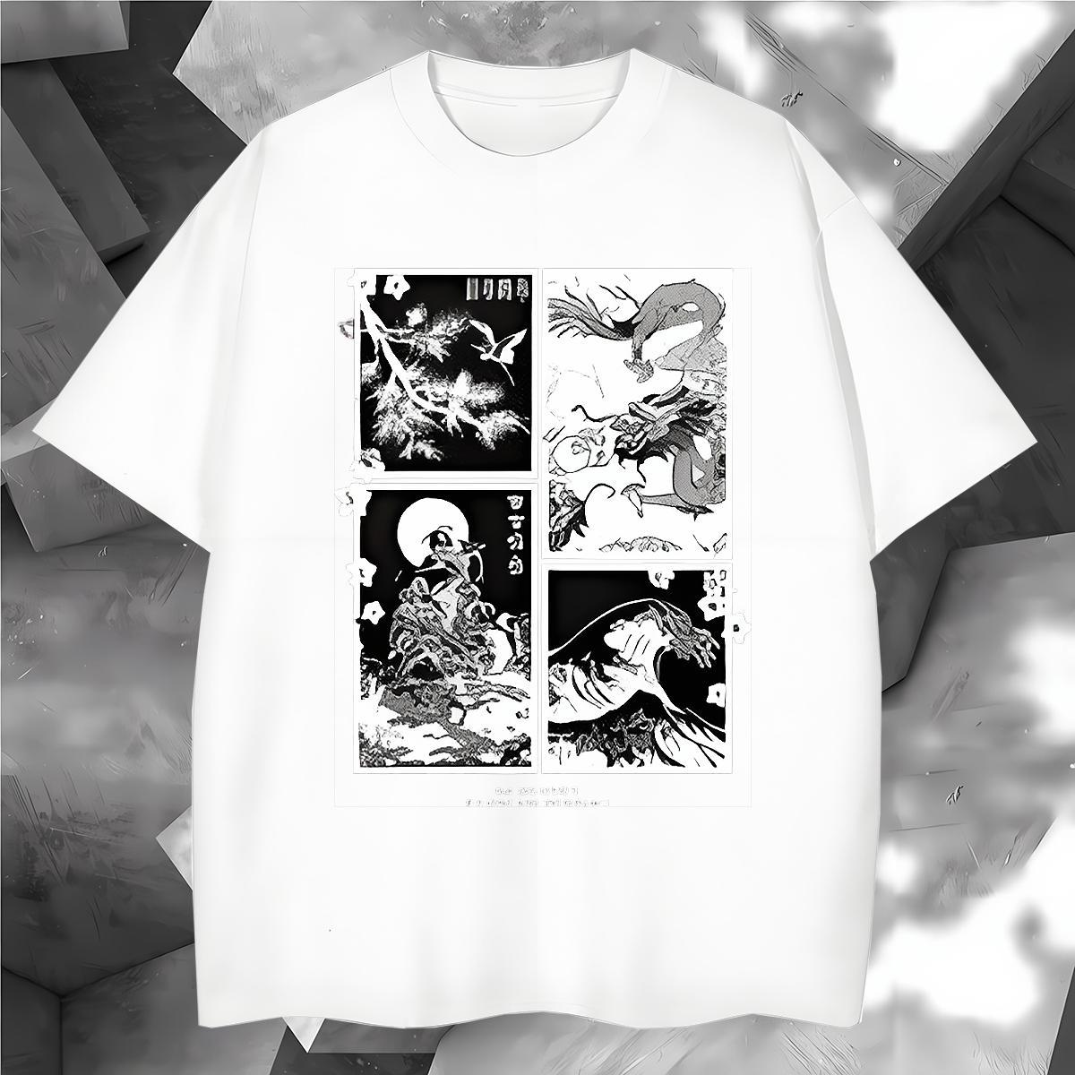 T-Shirts 100% Cotton 230g Hand drawn Daily Wear Short Sleeve O-Neck Graphic Couples T Shirts Fashion Design Brand Polos