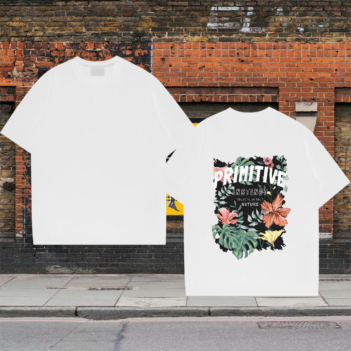 2024 Designer T Shirts Men 100% Cotton 230g flower Daily Wear Clothes Short Sleeve O-Neck Brand Men Clothes T-Shirt Skull