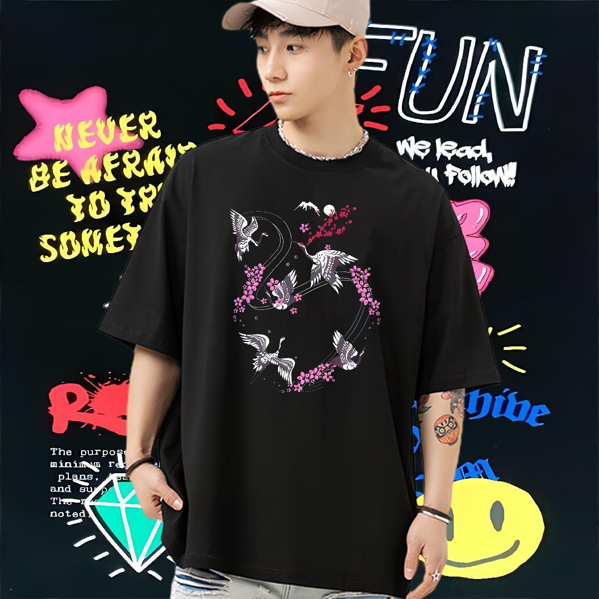 Designer Fashion T Shirt For Man 230g Pure Cotton bird Daily Wear Top Tees Breathable Popular Men Tops Tees Custom Printing
