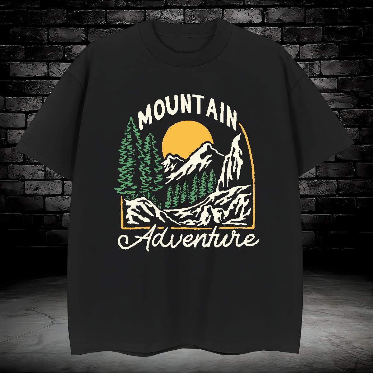 DIY Customized Man T Shirts mountains Top Tees 230g Pure Cotton Anime Printing Street Designer DIY Anime Breathable Men Tshirts