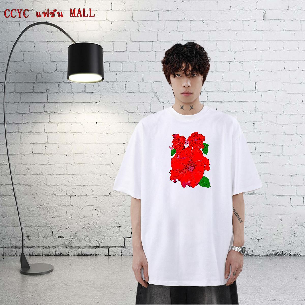 Designer Tshirt for Man Woman 100% Cotton 230g Beach flower DIY Printed Breathable Short Sleeve Fashion Casual T shirt Polos