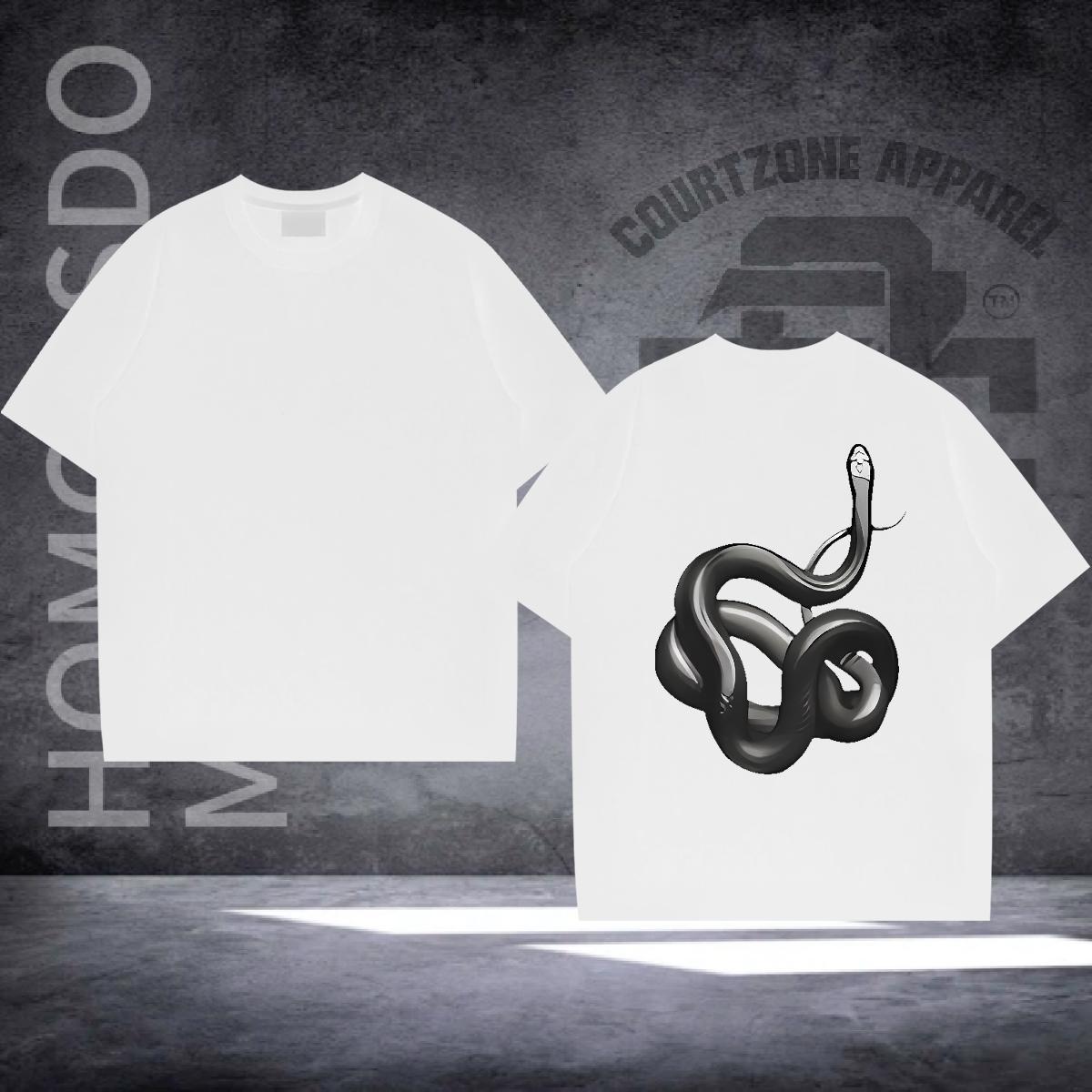 Wholesale Mens T Shirts 100% Cotton 230g snake Beach Wear Short Sleeve O-Neck Classic Men Clothes T-Shirt Oversized