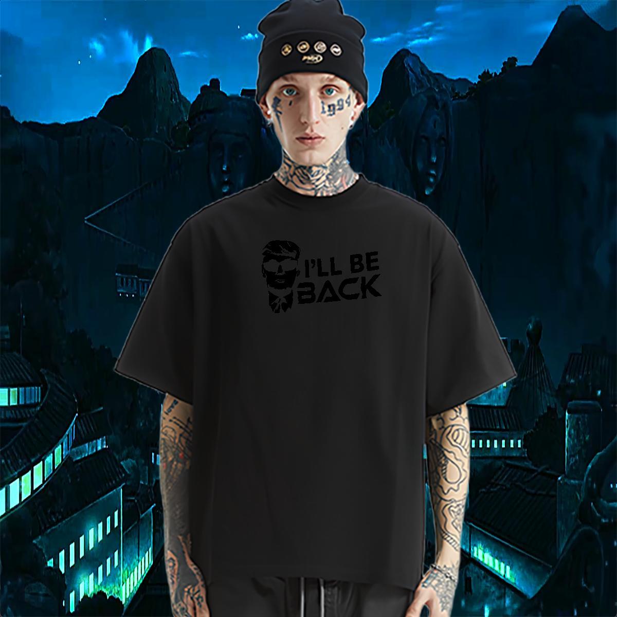 Fashion New T shirt letter Tee Shirt 230g Cotton Hip Hop Street Cool Cartoon Printing L-4XL O Neck Short Sleeves Tshirt for Man Woman