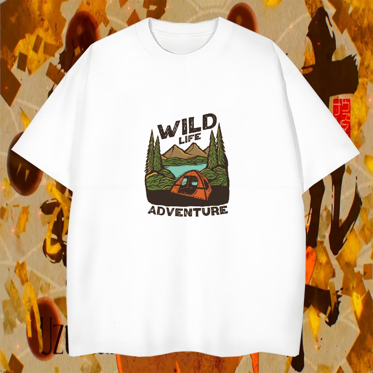 Classic Mens Tshirts 100% Cotton 230g Hip Hop Street mountains Custom Big Size Crew Neck Fashion T shirt Tee Shirt