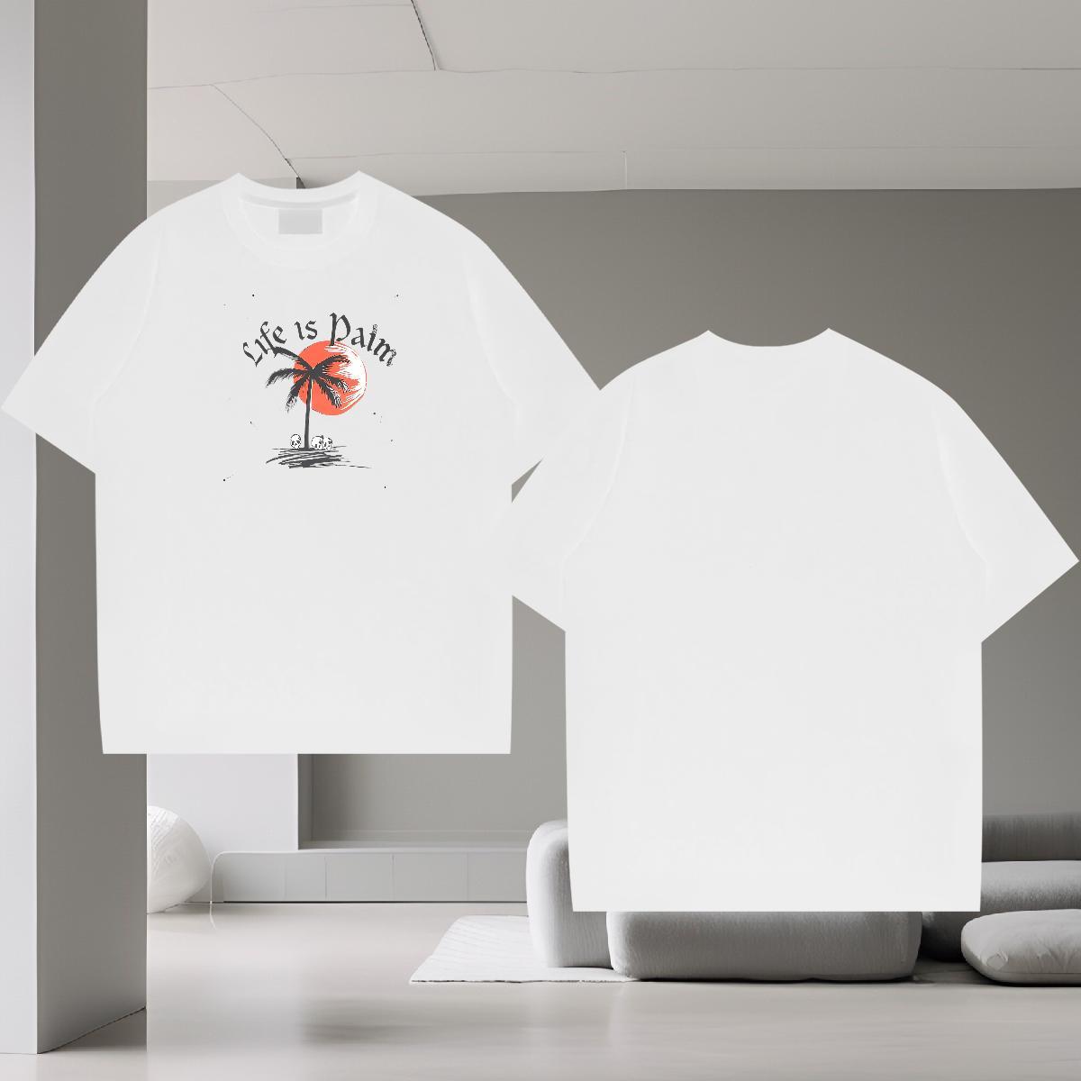 Stylist T shirt skull Tops Tees 230g Cotton Casual Soft Plus Size Custom Breathable Crew Neck Men Tops Tees