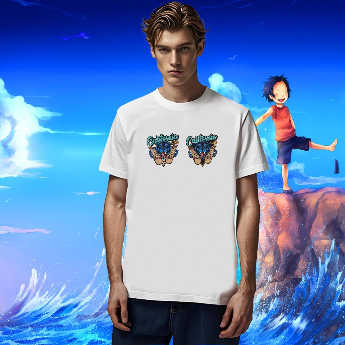 Free Shipping T-Shirts for Men 230g Pure Cotton leopard Outdoor Tops Tees O Neck Short Sleeves High Quality Tshirt for Man Woman DIY