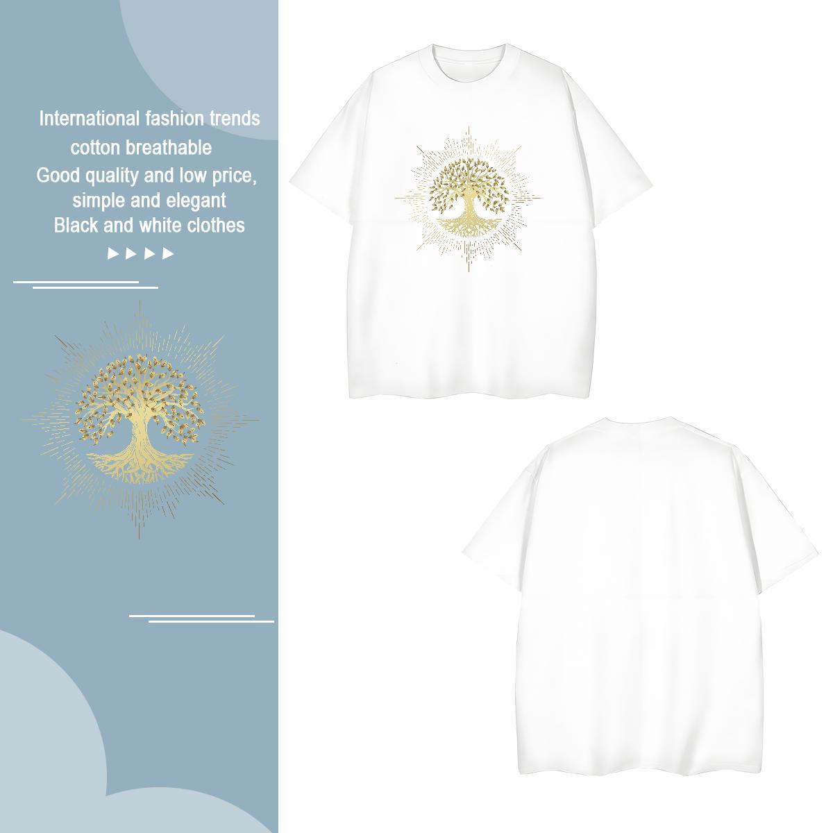 T shirt 230g 100% Cotton tree Casual Beach Pure Cotton Oversized 4XL Men Tees Customized Free Shipping Tshirts