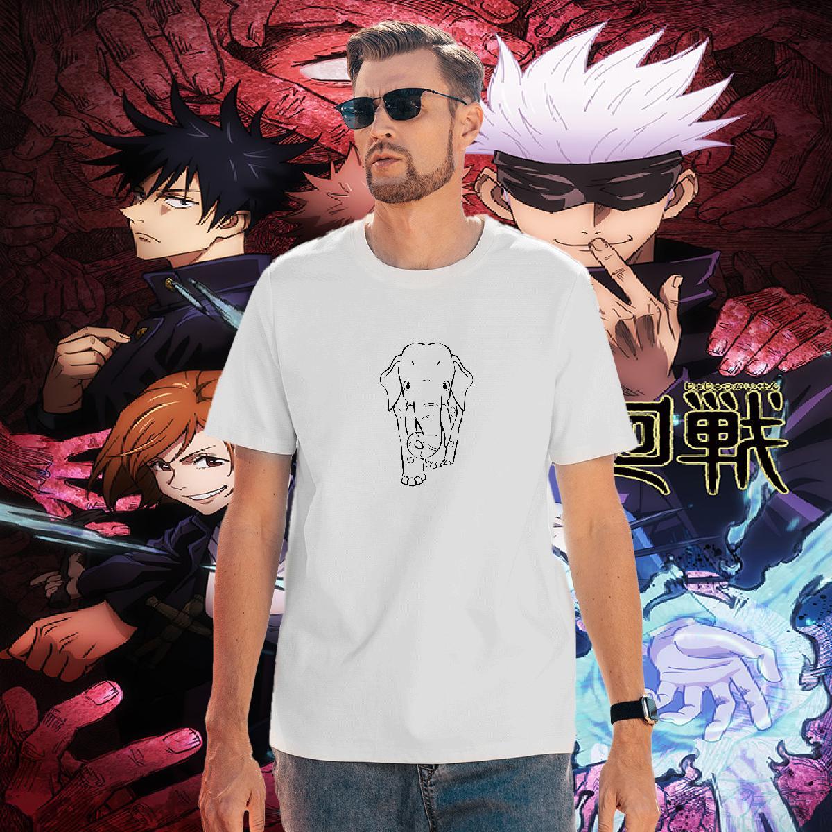 Designer Tshirts 230g Cotton Elephant T-Shirts for Men Street Breathable Short Sleeve Black Oversized New Designer Tops Shirt