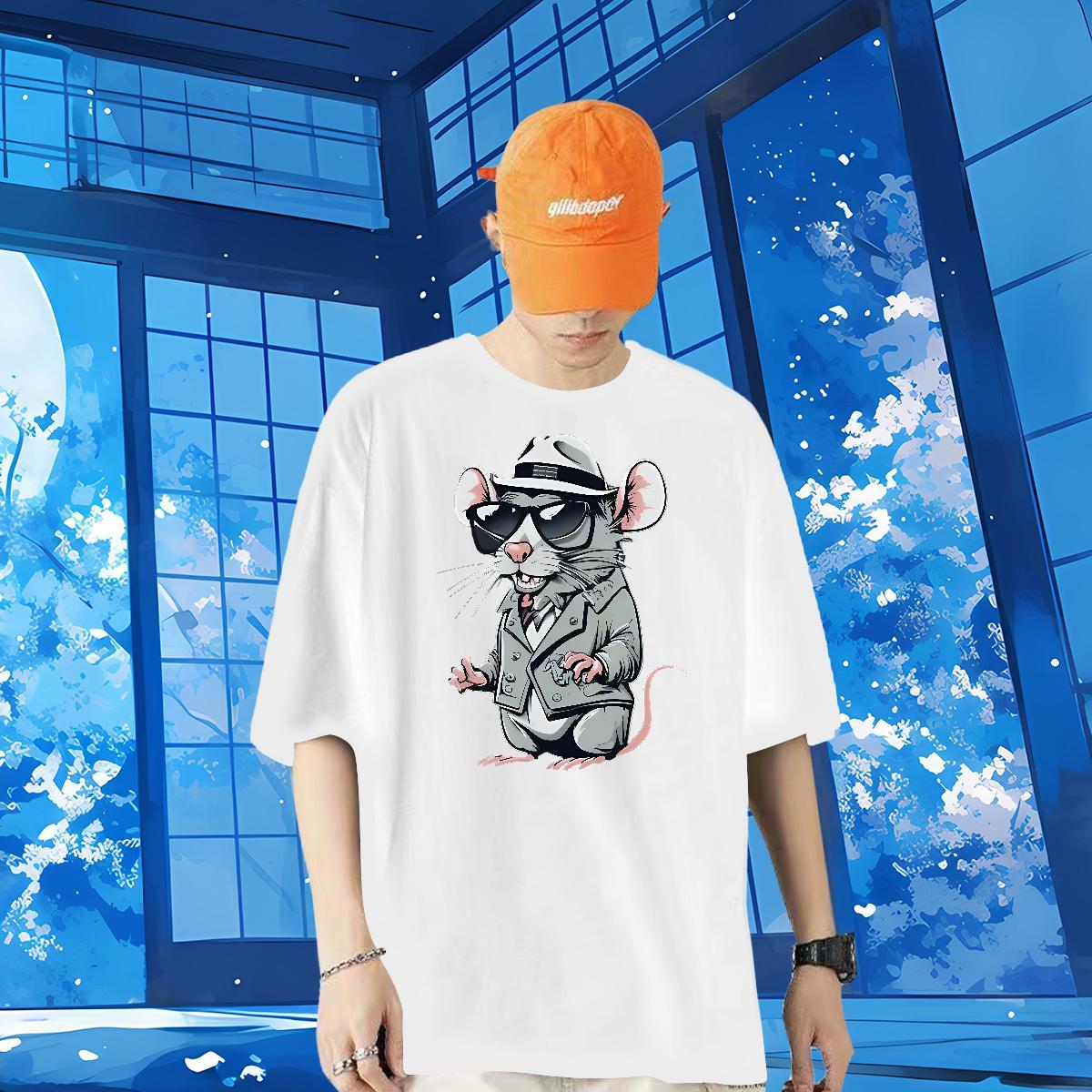 Free Shipping T-Shirts for Men 230g Cotton mouse Street Tops Shirt Breathable Short Sleeve Comfortable Couples T Shirts DIY