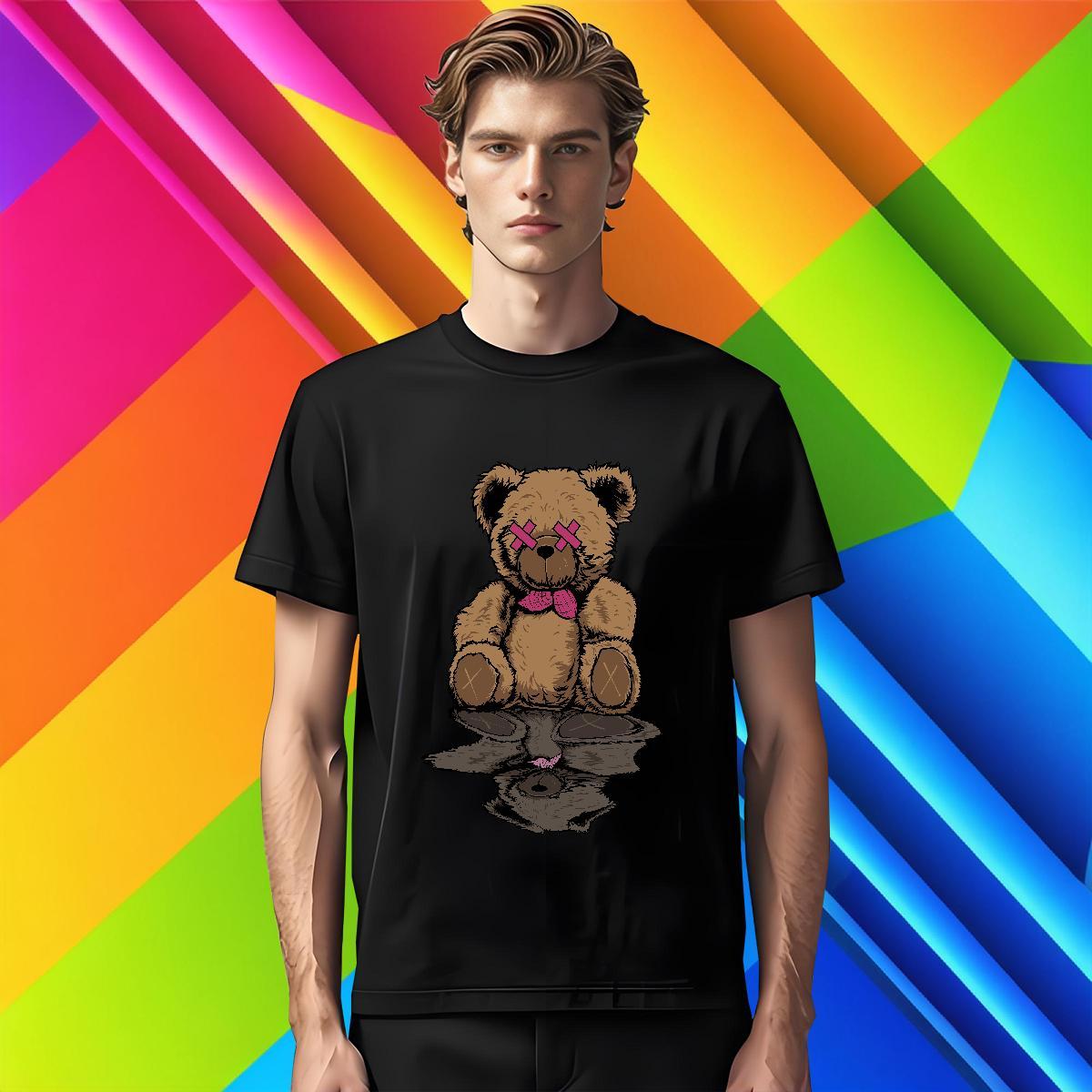 T-Shirts for Men 100% Cotton 230g bear Home Outdoor O-Neck Short Sleeve Customized Print Tshirt for Man Woman DIY Customized Free Shipping Tshirts