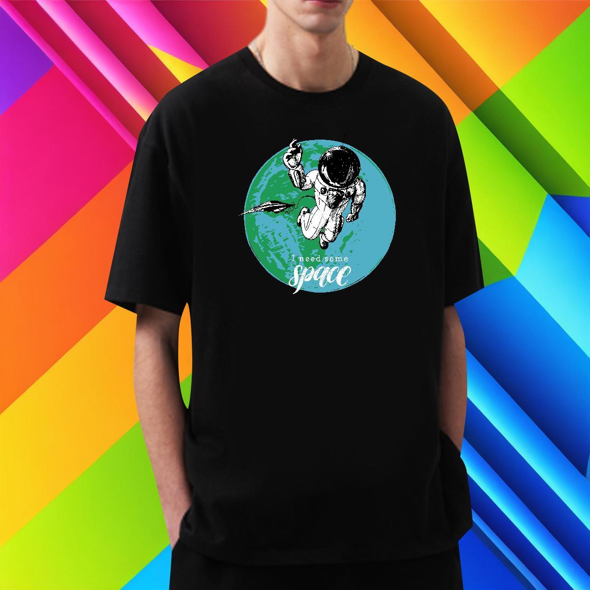 Men T Shirts 230g 100% Cotton cosmonaut Outdoor Breathable Crew Neck Custom Printing Tshirt for Man Woman Fashion Design Cool Tees Shirts