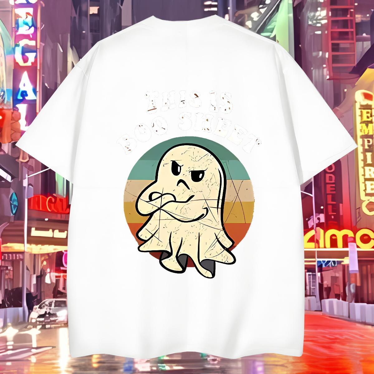 Man T Shirts 100% Cotton 230g halloween Street Wear Short Sleeve Soft Black Oversized Tshirt for Man Woman 2024 New Wholesale Tees Shirts