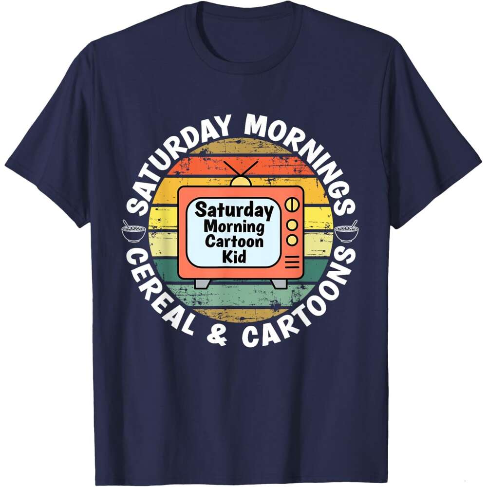 Tshirts Mens T shirt 70s 80s 90s Retro Kid Saturday Mornings Cereal And Cartoons TShirt shirts tshirt graphic tee Casual tops summer clothes Short sle
