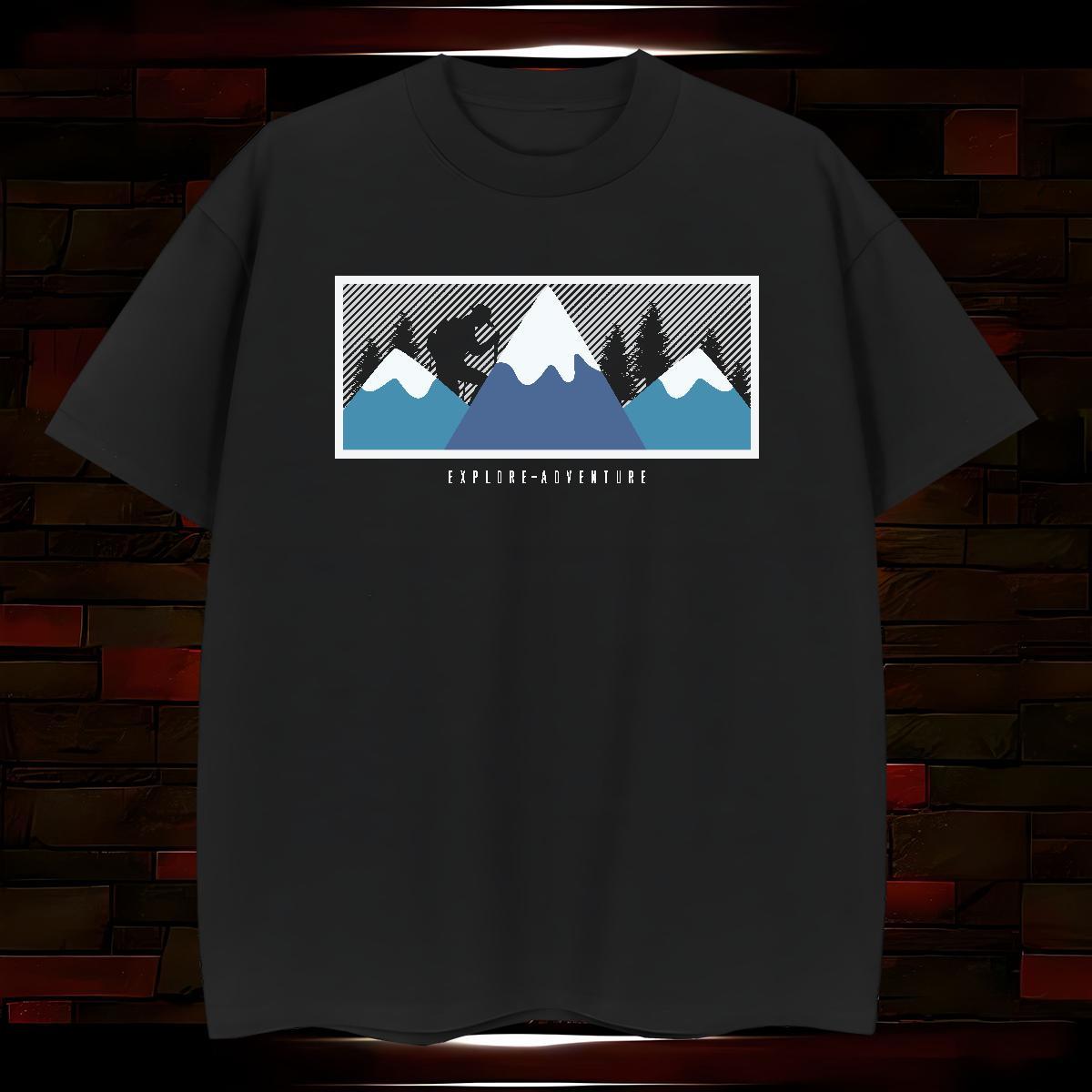 Wholesale Man T Shirts mountains Tops Tees 230g Cotton High Street Hip Hop Unisex Skull Pure Cotton Tshirts