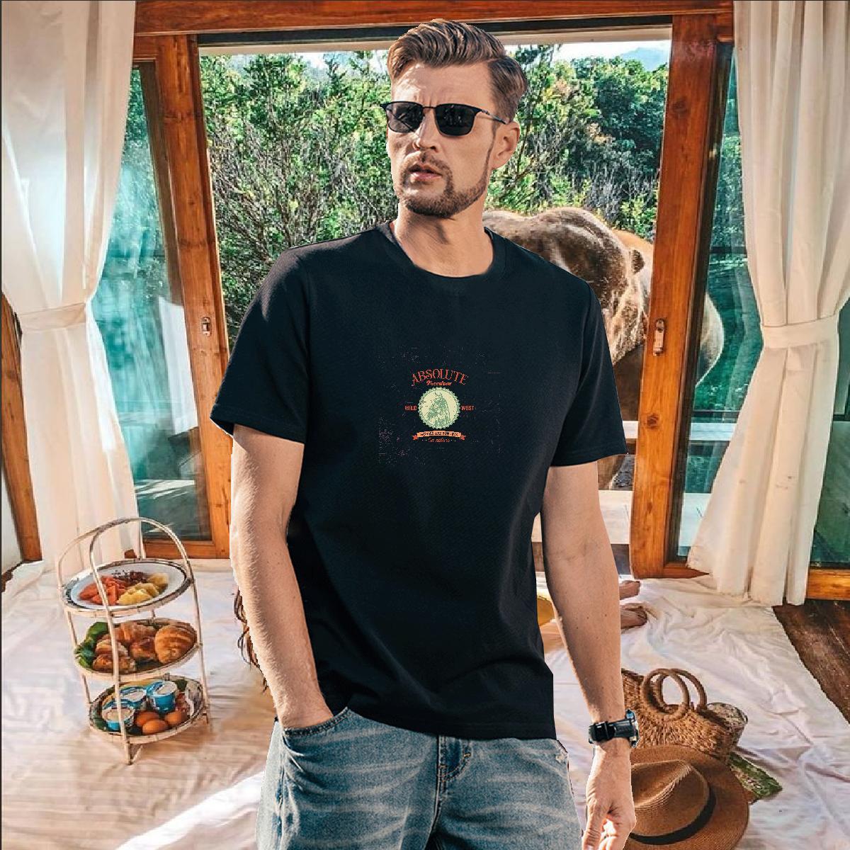 2024 New T Shirt For Man 230g Cotton dog Street Casual Tees Short Sleeve O-Neck Classic Tshirts Plus Size Custom