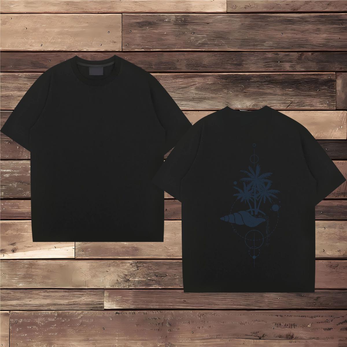 Classic Casual T-Shirts for Men 230g Pure Cotton tree Street Wear Clothings Breathable Short Sleeve Brand Tshirt for Man Woman Skull