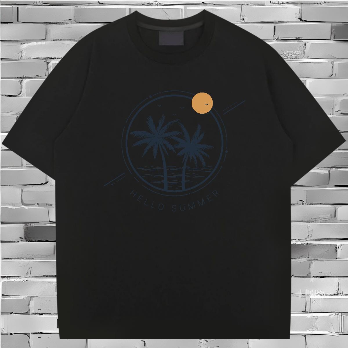 T-Shirts for Men 100% Cotton 230g sun Street wear Hip Hop Breathable Short Sleeve White Plus Size Men Clothes T-Shirt Classic Casual Designer Tee Shir