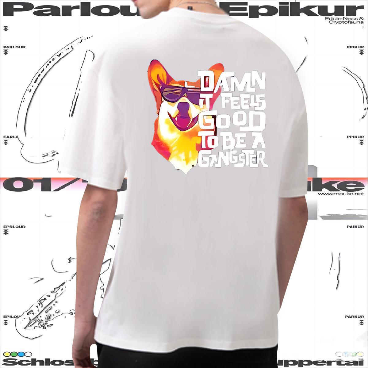 Brand Tshirts 230g Cotton dog T shirt Beach Crew Neck White Plus Size DIY Top Tees