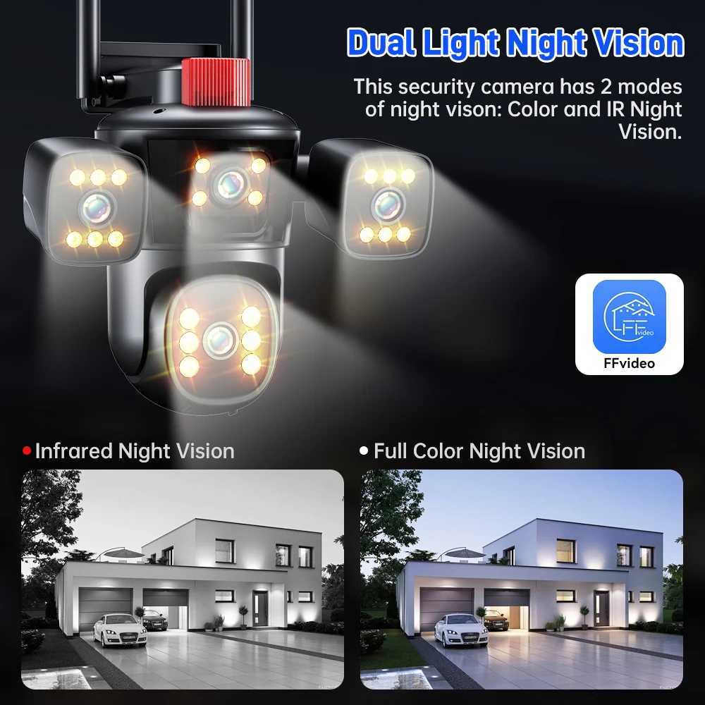 DIFANG 4 Screen CCTV Outdoor WIFI Security Camera Night Vision Two-Way audio outside waterproof 8MP 360 wireless IP CameraM240806