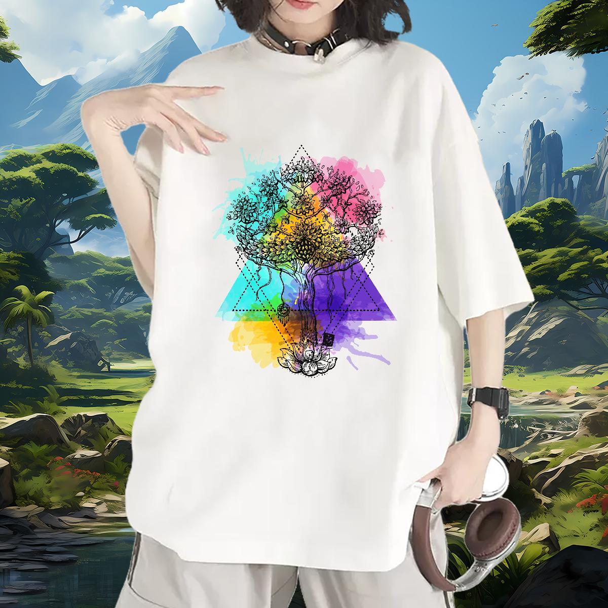 Lady T shirt Comfortable Unisex Tshirts Custom Printed tree Hip Hop 230g Pure Cotton 2024 Top Shirts