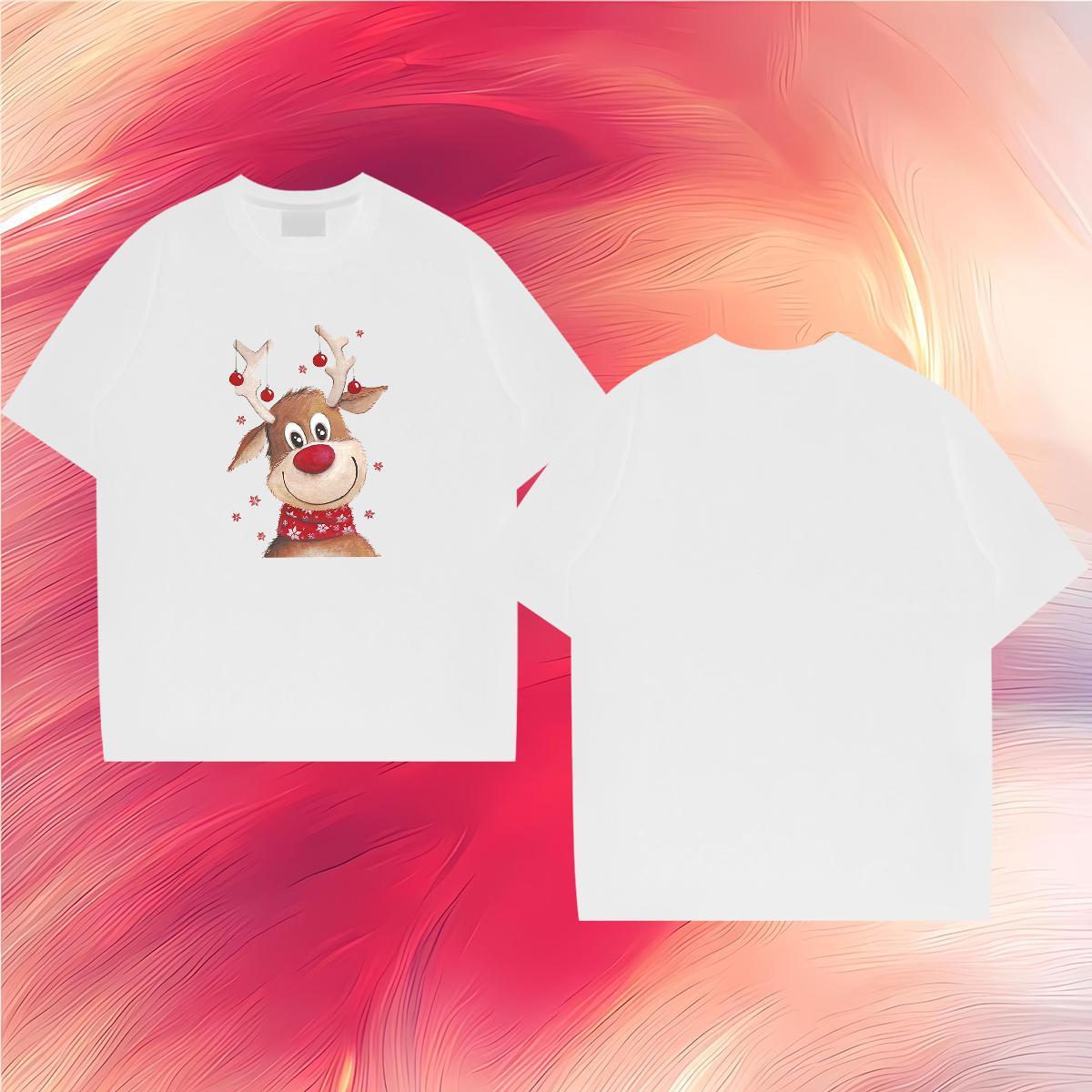 Classic Man T Shirts 230g Cotton Christmas Street Casual Clothes O Neck Short Sleeves Popular Couples T Shirts Custom Printing