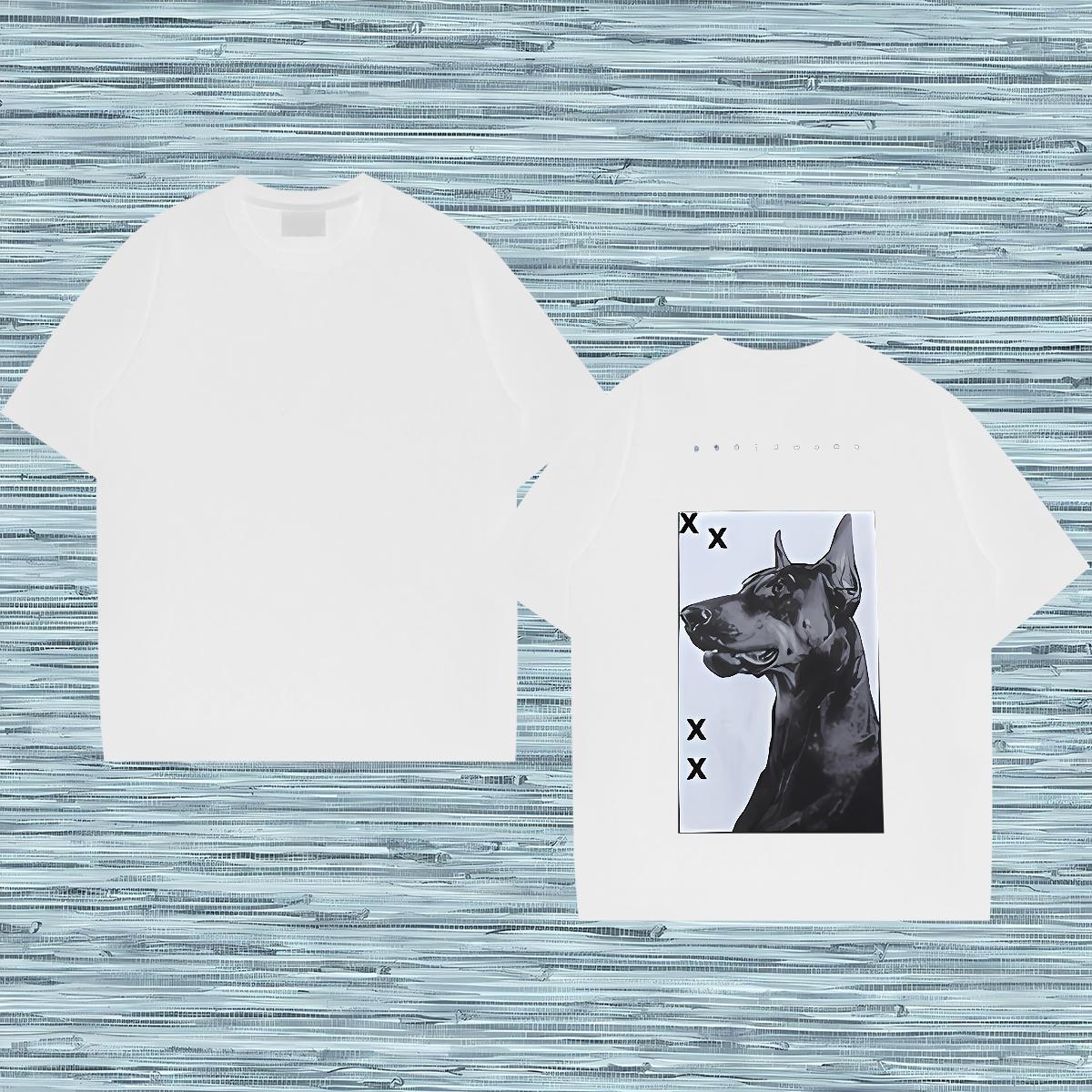 Fashion New Men T Shirts 230g Cotton dog Beach Tshirts Breathable Short Sleeve Free Shipping Tshirt for Man Woman Black Oversized