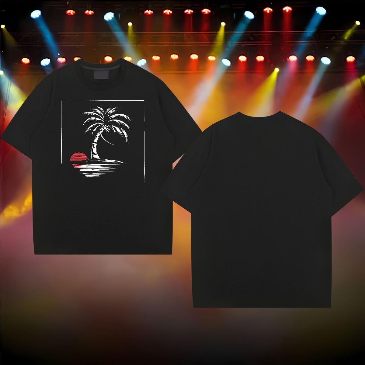 Brand T Shirts Men 230g Pure Cotton beach Daily Wear Clothings Short Sleeve O-Neck Soft Men Tops Tees Graphic
