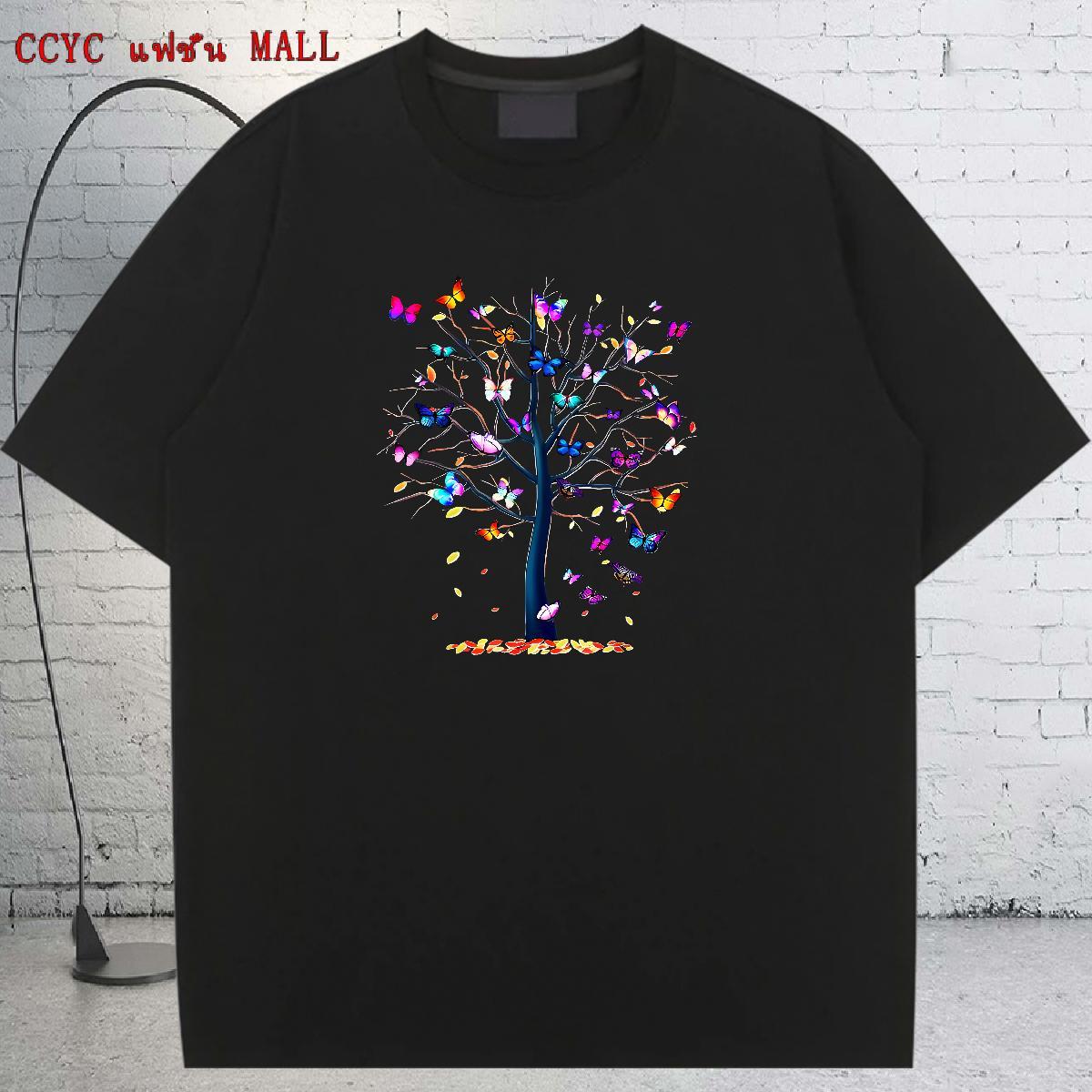 Brand Woman T Shirts Breathable Crew Neck Unisex Tshirts Cartoon Anime Butterfly Sport 100% Cotton 230g Classic Tees