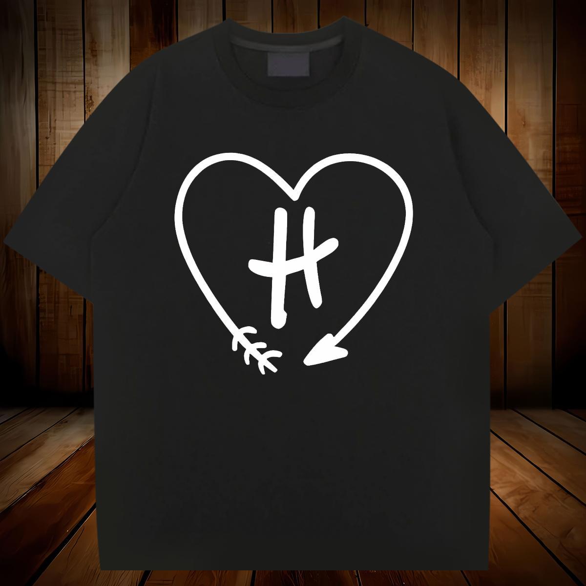 Mens T Shirts 100% Cotton 230g heart Sport Pure Cotton DIY Anime Couples T Shirts Free Shipping Popular Wear