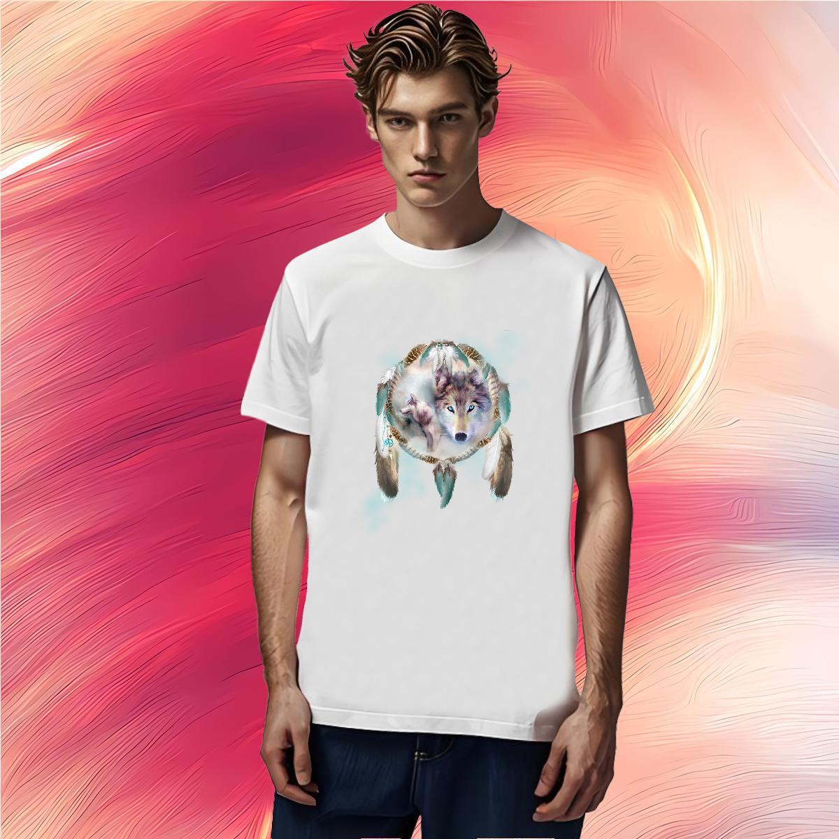 Customized T Shirt For Man 230g Pure Cotton wolf Street Wear Short Sleeve O-Neck Designer Tshirts DIY