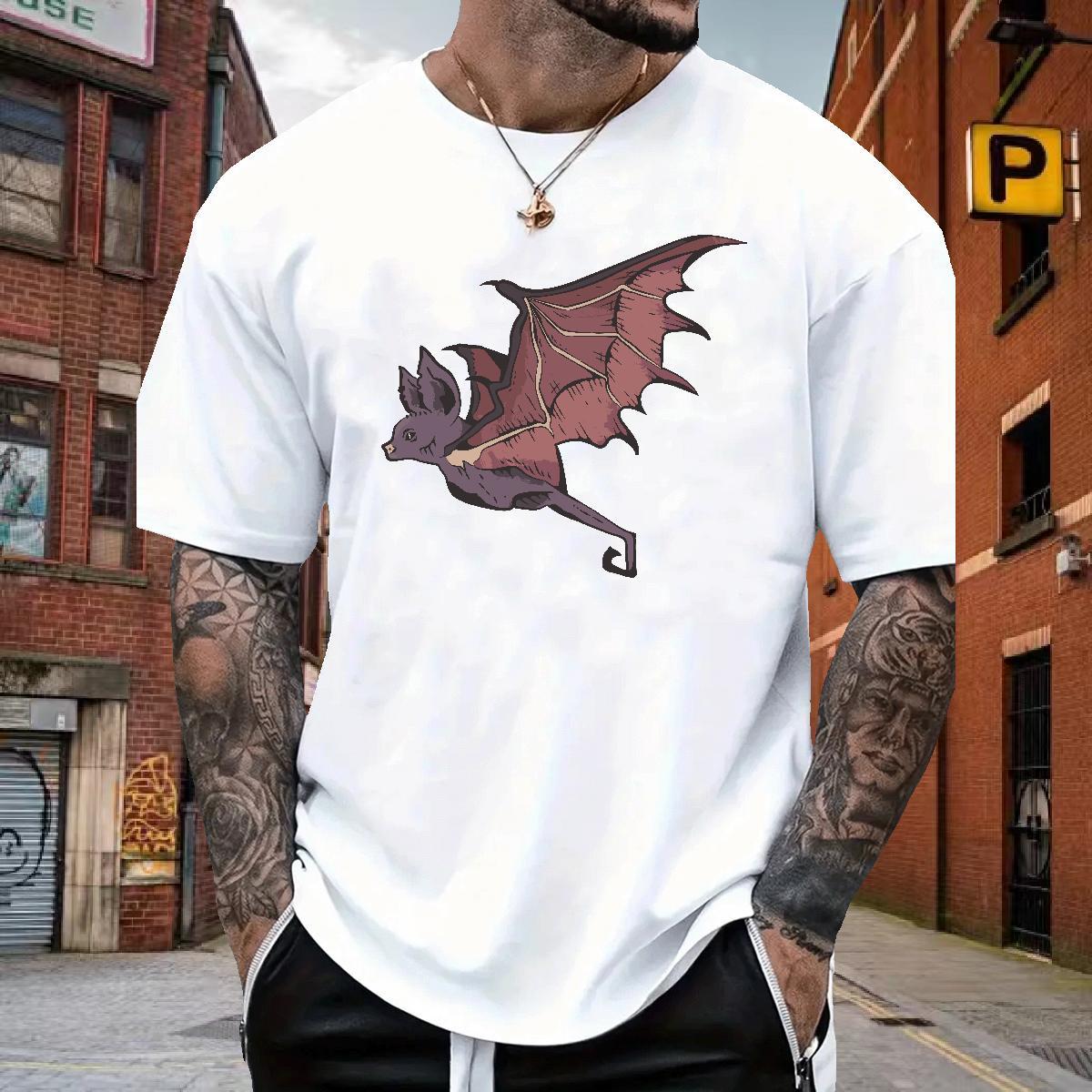 Comfortable Men Tshirts 230g Cotton bat T Shirt For Man Sport Short Sleeve Soft Skull New Designer Clothings