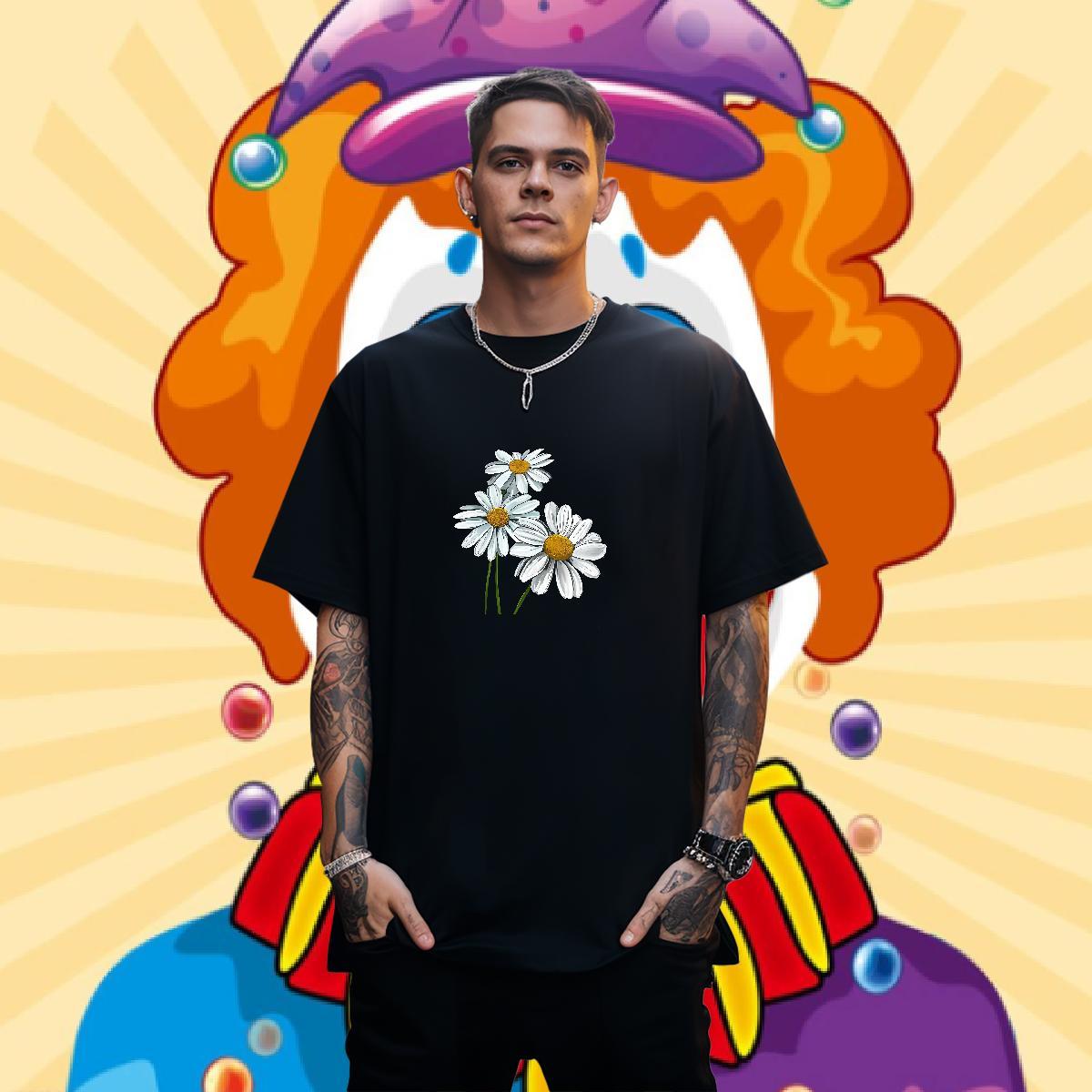 2024 Designer Men T Shirts 100% Cotton 230g flower Hip Hop Tops Round Neck Short Sleeve Wholesale Couples T Shirts Graphic